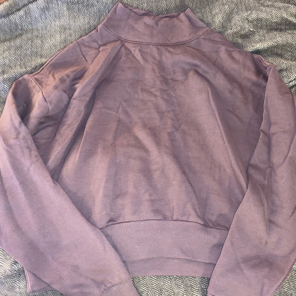 purple mock neck